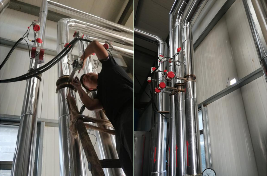 米科售后工程師在現(xiàn)場調試渦街流量計